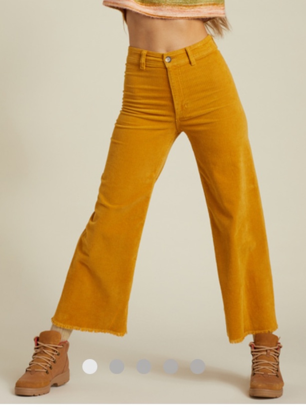 Billabong Mustard yellow free fall Wide-Leg Corduroy Pants